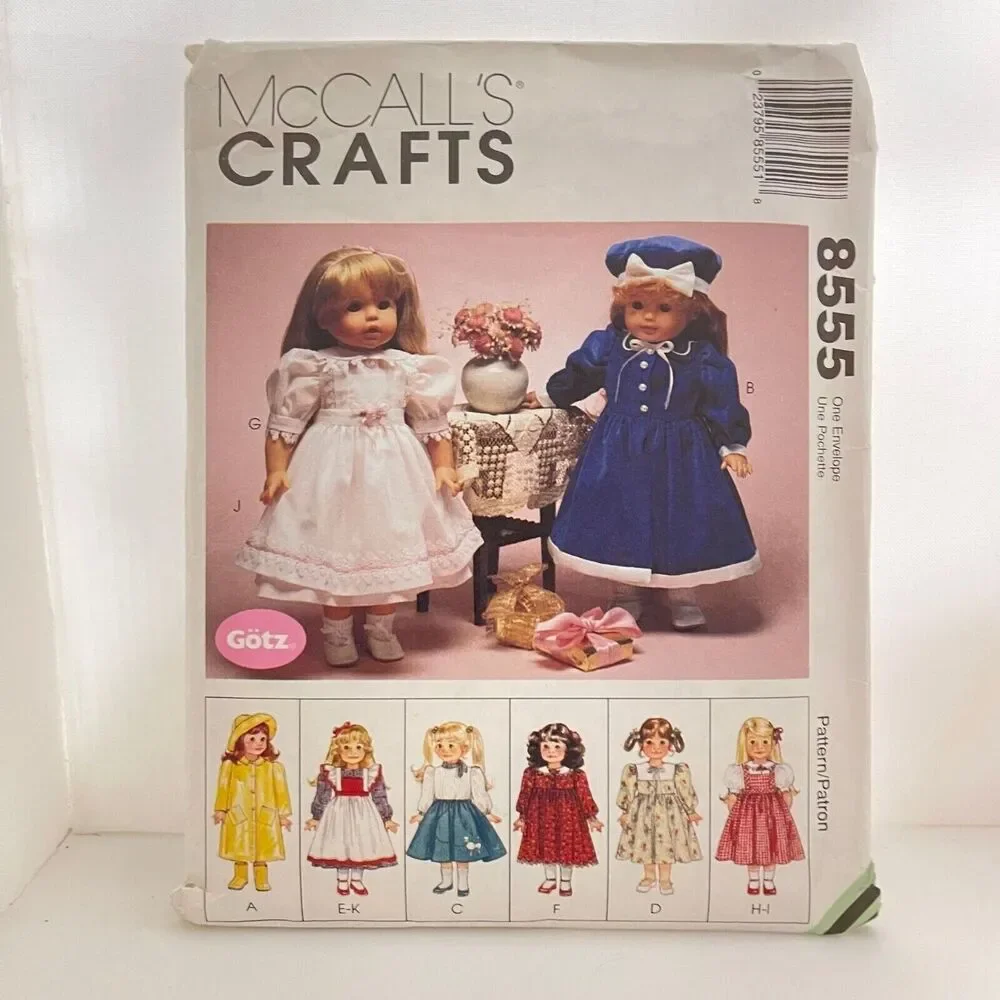 #8555 McCalls Crafts Doll Clothes Package Sewing Pattern